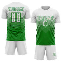 Load image into Gallery viewer, Custom Grass Green White Sublimation Soccer Uniform Jersey