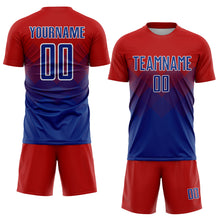 Load image into Gallery viewer, Custom Red Royal-White Sublimation Soccer Uniform Jersey
