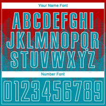Load image into Gallery viewer, Custom Red Teal-White Sublimation Soccer Uniform Jersey