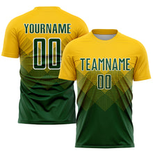 Load image into Gallery viewer, Custom Gold Green-White Sublimation Soccer Uniform Jersey