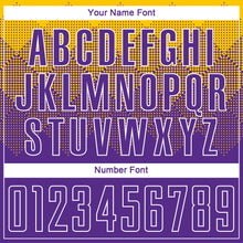 Load image into Gallery viewer, Custom Gold Purple-White Sublimation Soccer Uniform Jersey