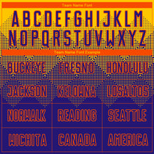 Load image into Gallery viewer, Custom Gold Dark Purple-Orange Sublimation Soccer Uniform Jersey