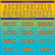 Load image into Gallery viewer, Custom Lakes Blue Gold-Purple Sublimation Soccer Uniform Jersey