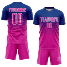 Load image into Gallery viewer, Custom Royal Deep Pink-White Sublimation Soccer Uniform Jersey