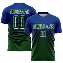 Load image into Gallery viewer, Custom Royal Green-White Sublimation Soccer Uniform Jersey