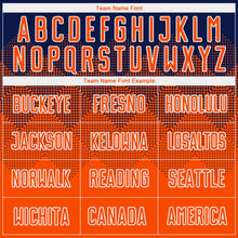 Load image into Gallery viewer, Custom Navy Orange-White Sublimation Soccer Uniform Jersey