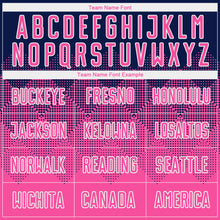 Load image into Gallery viewer, Custom Navy Pink-White Sublimation Soccer Uniform Jersey