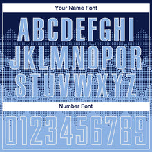 Load image into Gallery viewer, Custom Navy Light Blue-White Sublimation Soccer Uniform Jersey