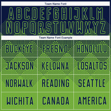 Load image into Gallery viewer, Custom Neon Green Navy Sublimation Soccer Uniform Jersey