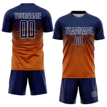 Load image into Gallery viewer, Custom Texas Orange Navy-White Sublimation Soccer Uniform Jersey
