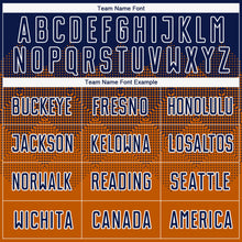 Load image into Gallery viewer, Custom Texas Orange Navy-White Sublimation Soccer Uniform Jersey