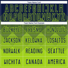 Load image into Gallery viewer, Custom Neon Green Navy Sublimation Soccer Uniform Jersey