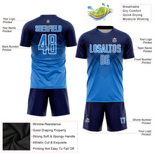 Load image into Gallery viewer, Custom Navy Powder Blue-White Sublimation Soccer Uniform Jersey