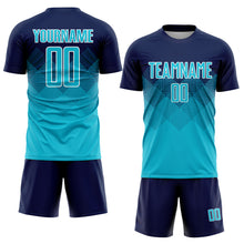 Load image into Gallery viewer, Custom Navy Lakes Blue-White Sublimation Soccer Uniform Jersey