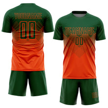 Load image into Gallery viewer, Custom Orange Green Sublimation Soccer Uniform Jersey