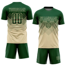 Load image into Gallery viewer, Custom Cream Green Sublimation Soccer Uniform Jersey