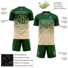 Load image into Gallery viewer, Custom Cream Green Sublimation Soccer Uniform Jersey