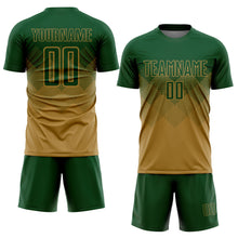 Load image into Gallery viewer, Custom Old Gold Green Sublimation Soccer Uniform Jersey