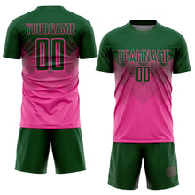 Load image into Gallery viewer, Custom Pink Green Sublimation Soccer Uniform Jersey