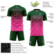 Load image into Gallery viewer, Custom Pink Green Sublimation Soccer Uniform Jersey