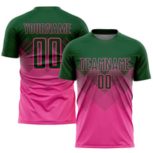 Load image into Gallery viewer, Custom Pink Green Sublimation Soccer Uniform Jersey