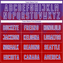 Load image into Gallery viewer, Custom Red Purple-White Sublimation Soccer Uniform Jersey