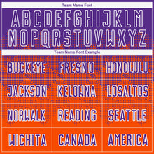 Load image into Gallery viewer, Custom Orange Purple-White Sublimation Soccer Uniform Jersey