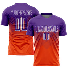 Load image into Gallery viewer, Custom Orange Purple-White Sublimation Soccer Uniform Jersey