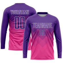 Load image into Gallery viewer, Custom Pink Purple-White Sublimation Soccer Uniform Jersey