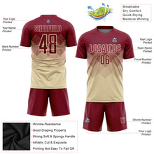 Load image into Gallery viewer, Custom Cream Crimson Sublimation Soccer Uniform Jersey