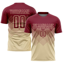 Load image into Gallery viewer, Custom Cream Crimson Sublimation Soccer Uniform Jersey