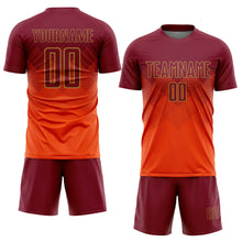 Load image into Gallery viewer, Custom Orange Crimson-Old Gold Sublimation Soccer Uniform Jersey