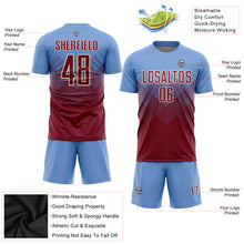 Load image into Gallery viewer, Custom Light Blue Crimson-Cream Sublimation Soccer Uniform Jersey