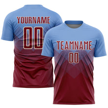 Load image into Gallery viewer, Custom Light Blue Crimson-Cream Sublimation Soccer Uniform Jersey