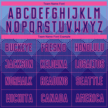 Load image into Gallery viewer, Custom Light Blue Dark Purple-Pink Sublimation Soccer Uniform Jersey