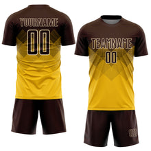 Load image into Gallery viewer, Custom Gold Brown-Cream Sublimation Soccer Uniform Jersey