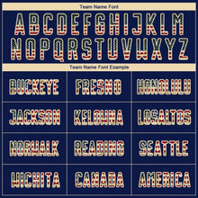 Load image into Gallery viewer, Custom Crimson Vintage USA Flag Navy-Cream Sublimation Soccer Uniform Jersey