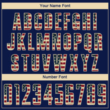 Load image into Gallery viewer, Custom Crimson Vintage USA Flag Navy-Cream Sublimation Soccer Uniform Jersey