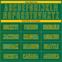 Load image into Gallery viewer, Custom Kelly Green Yellow Pinstripe Fade Fashion Sublimation Soccer Uniform Jersey