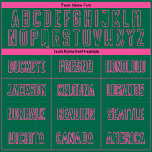 Load image into Gallery viewer, Custom Kelly Green Pink Pinstripe Fade Fashion Sublimation Soccer Uniform Jersey