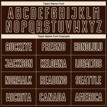 Load image into Gallery viewer, Custom Brown Cream Pinstripe Fade Fashion Sublimation Soccer Uniform Jersey