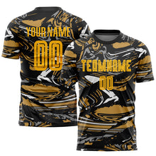 Load image into Gallery viewer, Custom Figure Gold-Old Gold Sublimation Soccer Uniform Jersey