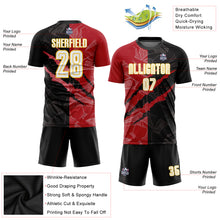 Load image into Gallery viewer, Custom Graffiti Pattern White Black Red-Yellow Scratch Sublimation Soccer Uniform Jersey
