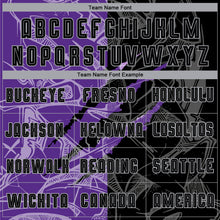 Load image into Gallery viewer, Custom Graffiti Pattern Black Purple-Gray Scratch Sublimation Soccer Uniform Jersey