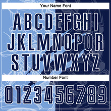 Load image into Gallery viewer, Custom Graffiti Pattern Navy-Light Blue Scratch Sublimation Soccer Uniform Jersey