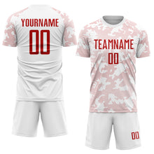 Load image into Gallery viewer, Custom White Red Sublimation Soccer Uniform Jersey