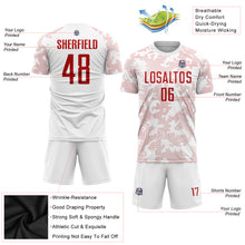 Load image into Gallery viewer, Custom White Red Sublimation Soccer Uniform Jersey