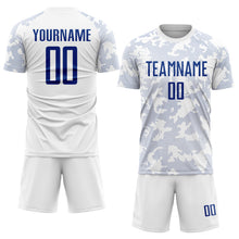 Load image into Gallery viewer, Custom White Royal Sublimation Soccer Uniform Jersey