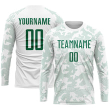 Load image into Gallery viewer, Custom White Kelly Green Sublimation Soccer Uniform Jersey