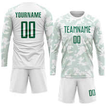 Load image into Gallery viewer, Custom White Kelly Green Sublimation Soccer Uniform Jersey